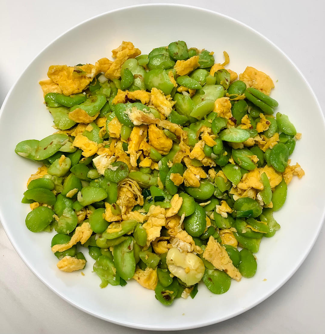 下饭菜！鸡蛋炒蚕豆米！一家人都爱吃！