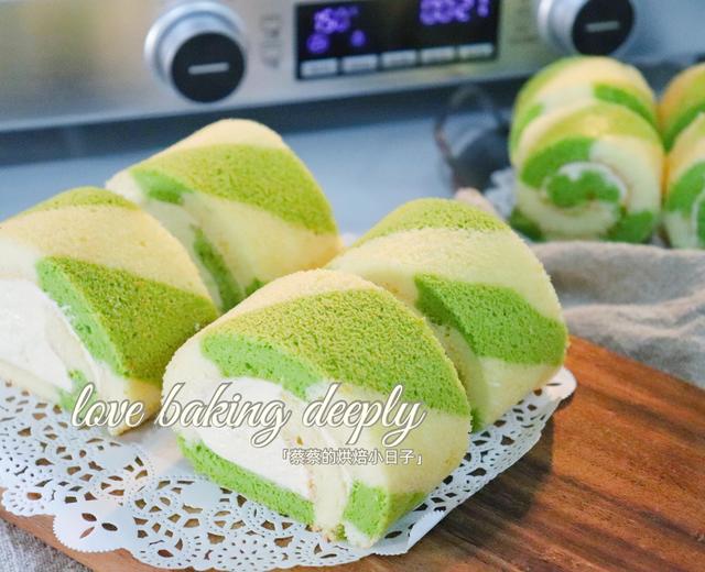 斑斓双色蛋糕卷|小清新高颜值甜品的做法