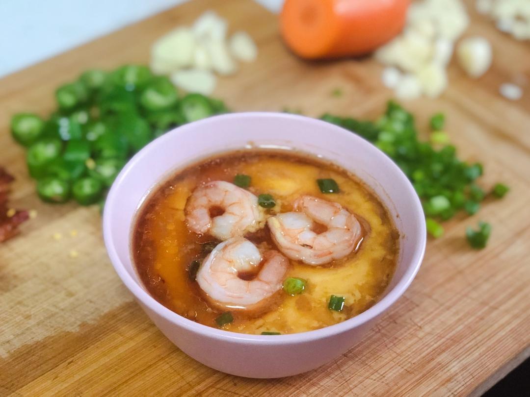 滑嫩的虾仁蛋羹