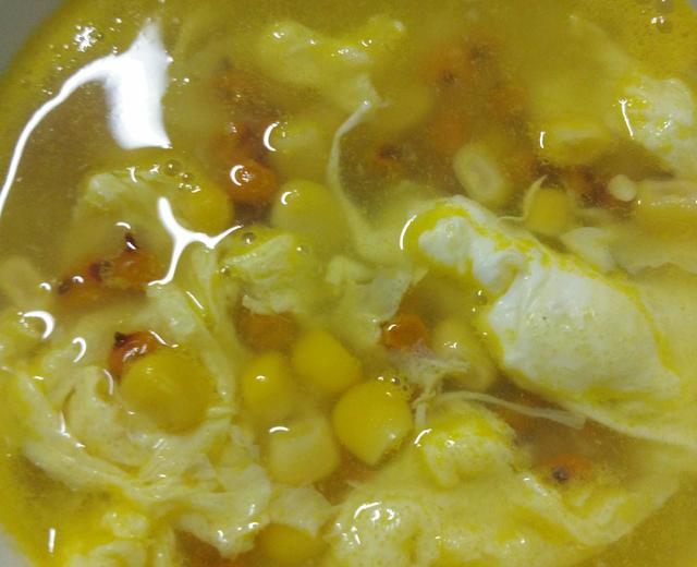 沙棘玉米蛋花汤的做法