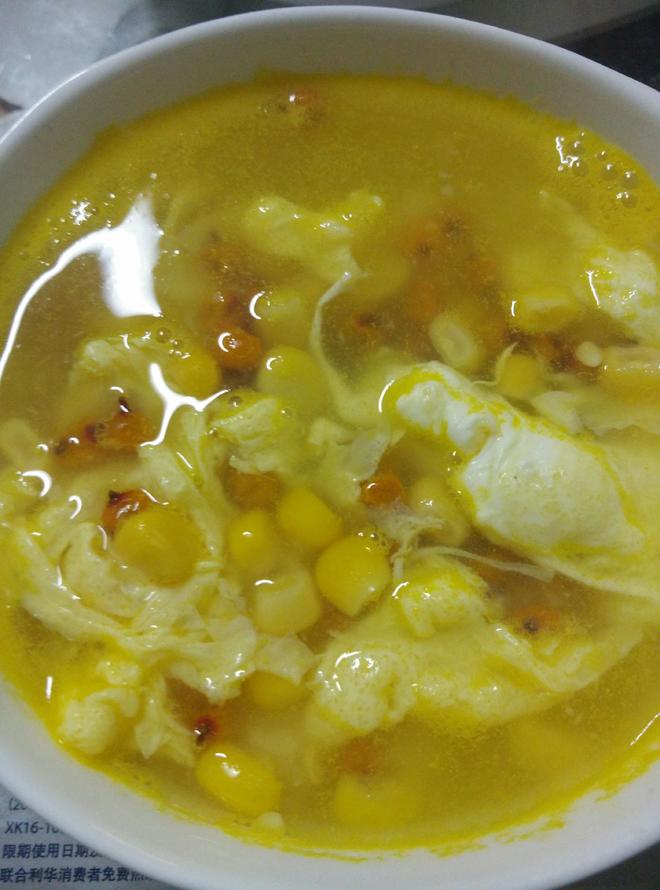 沙棘玉米蛋花汤的做法