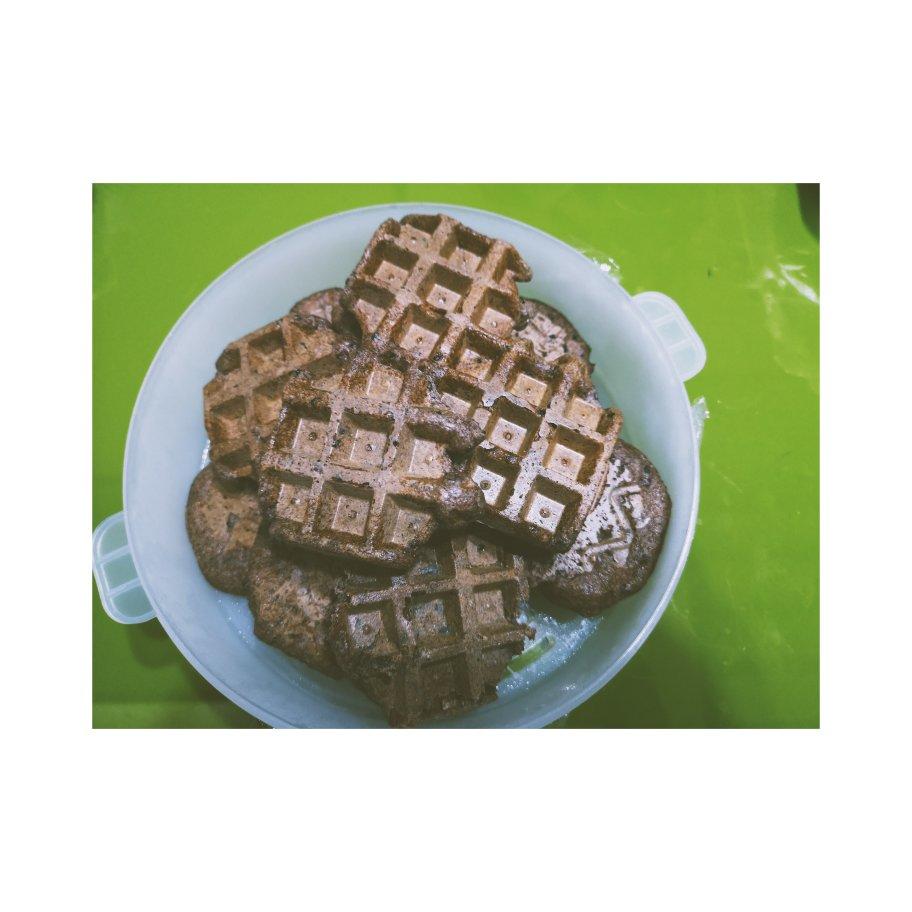 纯全麦无油华夫饼面包