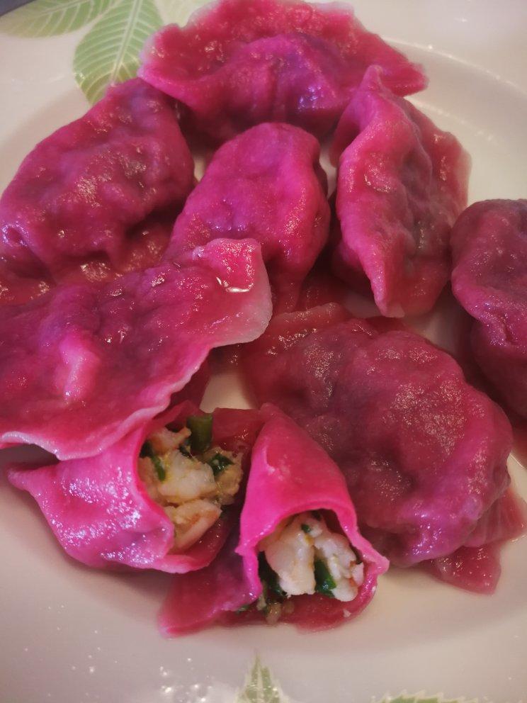 云221做的春节红红火火饺子～火龙果水饺(独家)