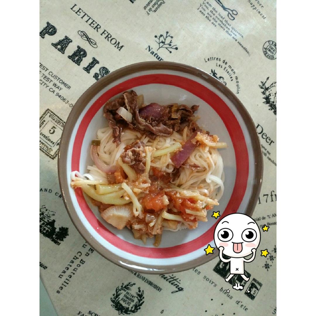 番茄肥牛热拌乌冬「厨娘物语」