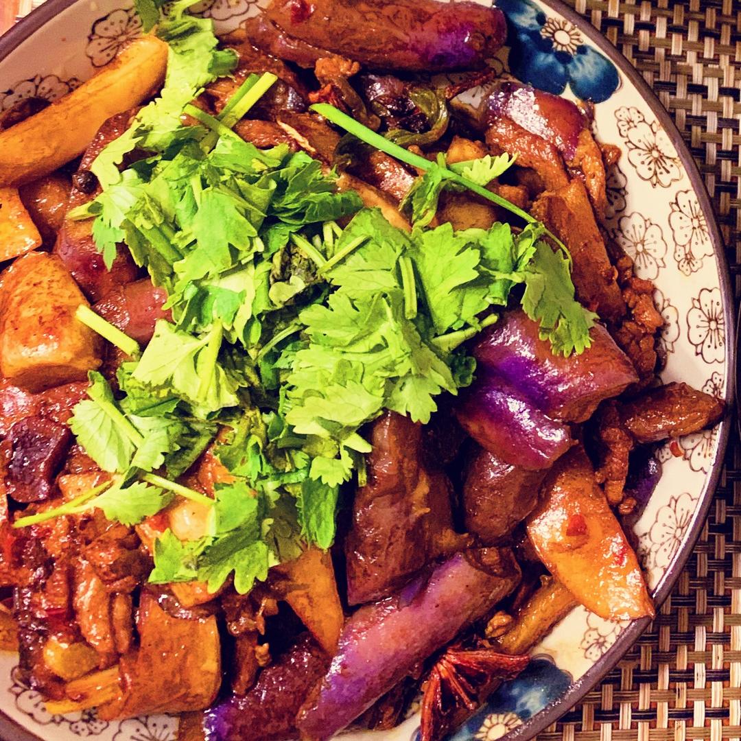 酱爆肉末茄子