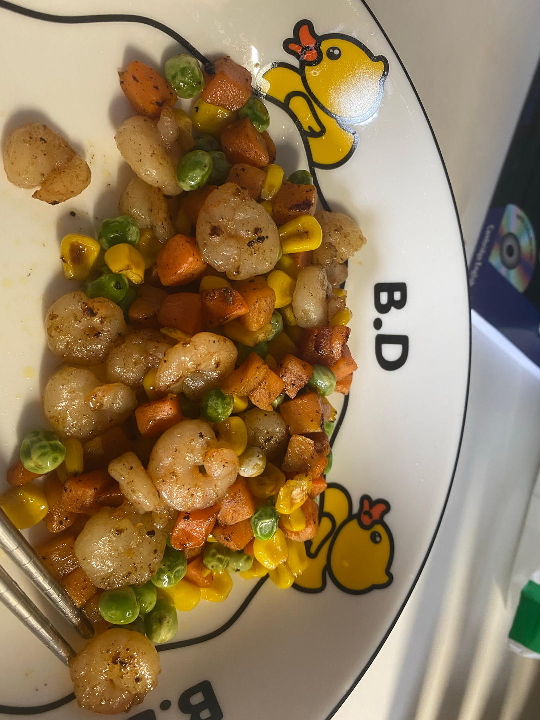 什锦玉米粒虾仁🍤🌽🥕
