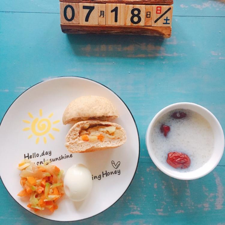 全麦夹馅土豆面包