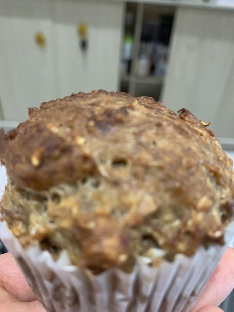 无糖海盐香蕉夹心花生酱燕麦快手马芬【健康主食】