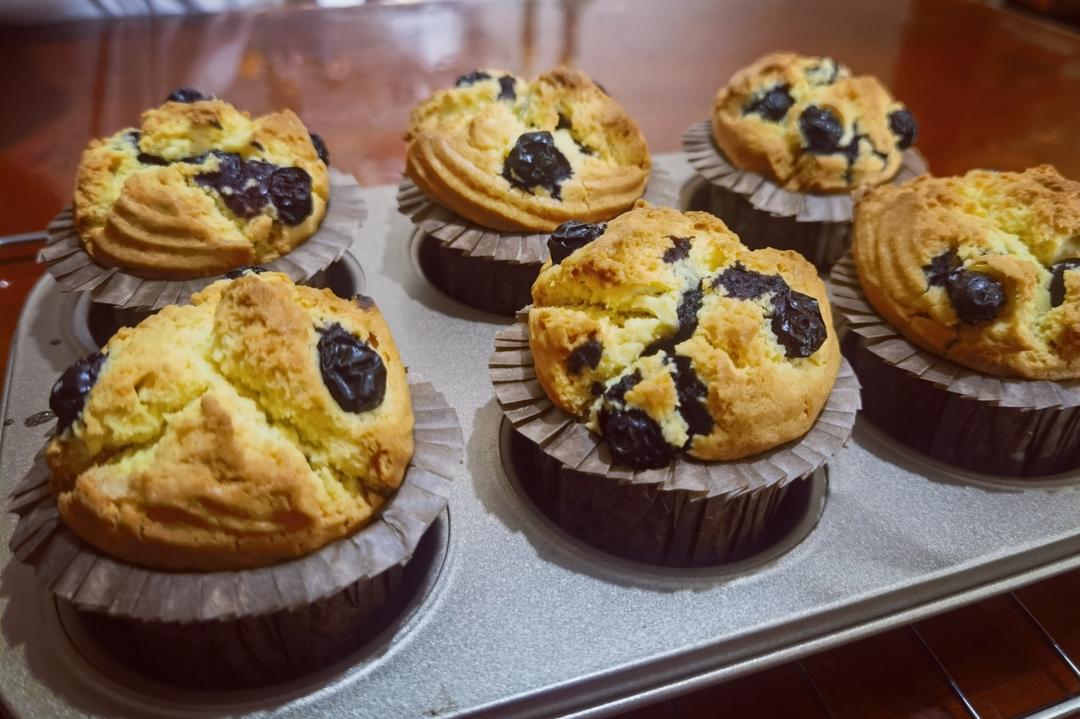 超简单【爆浆蓝莓玛芬蛋糕】