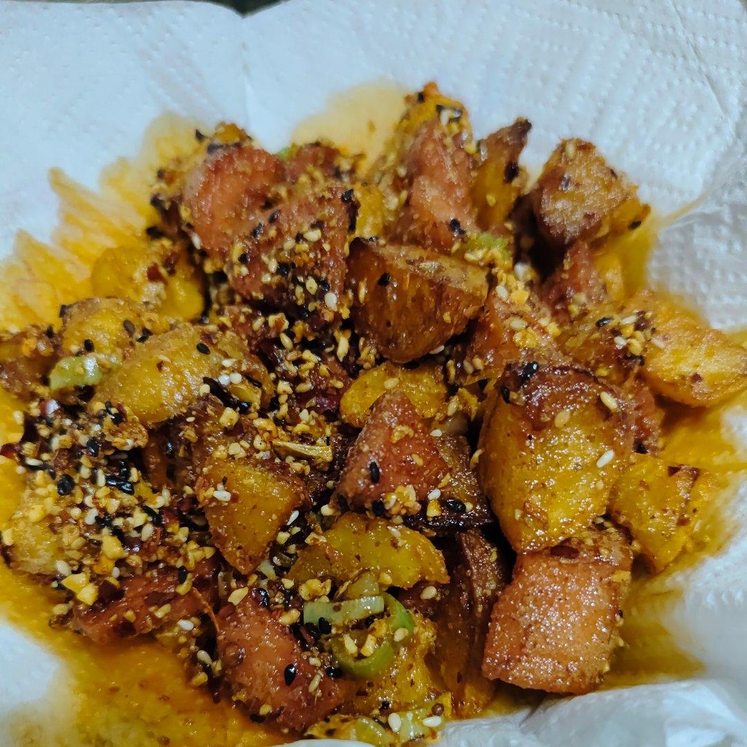 孜然土豆火腿肠 香辣过瘾还便宜！