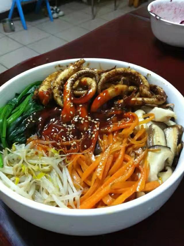 家庭简单版鱿鱼拌饭