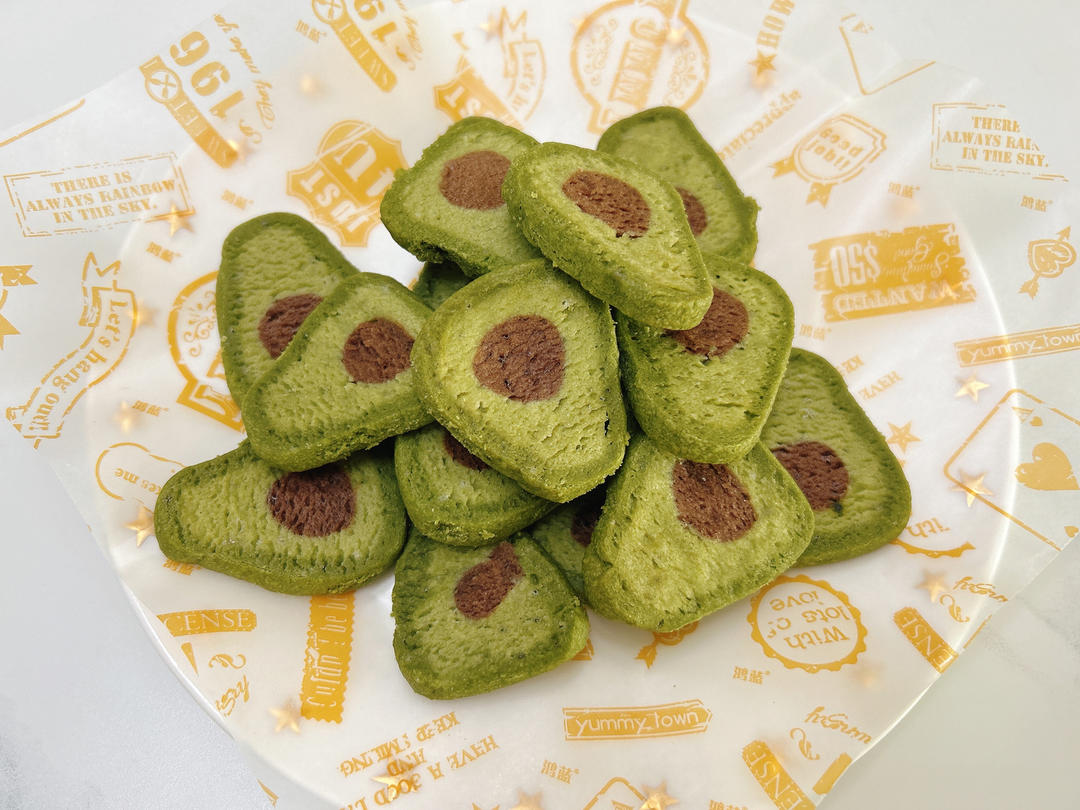 🥑免打发，免模具，清新小可爱—牛油果造型曲奇饼干