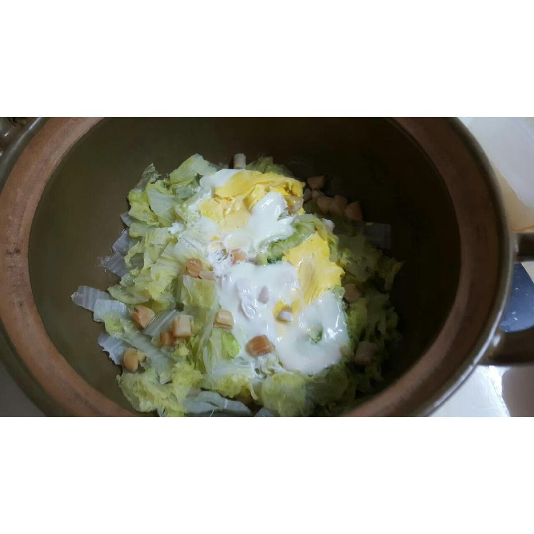 素赛螃蟹----干贝白菜滑蛋