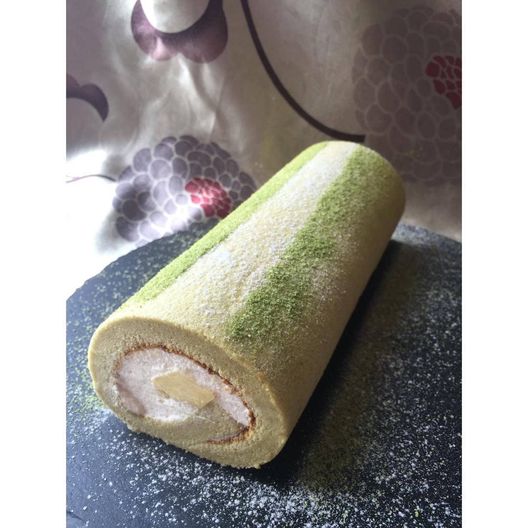 抹茶波点（条纹）蛋糕卷