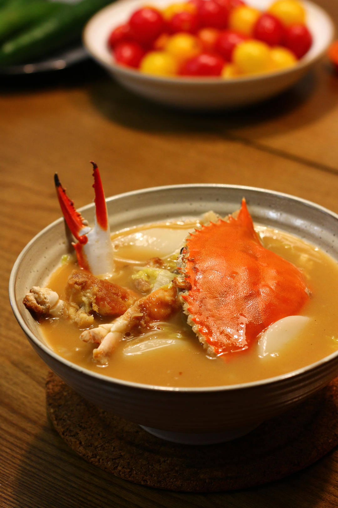 鲜掉眉毛的梭子蟹年糕汤