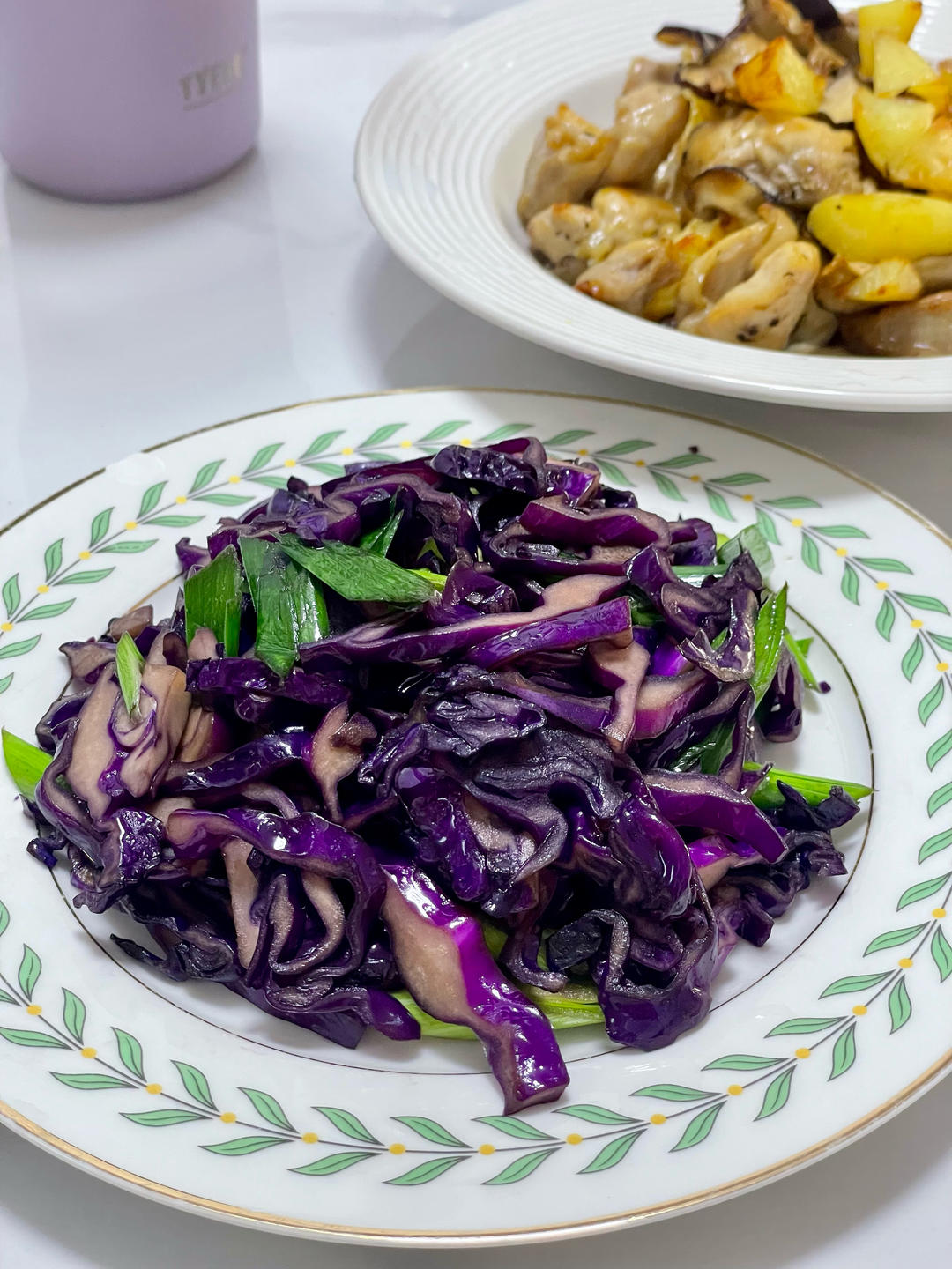 不变色的紫甘蓝炒鸡蛋