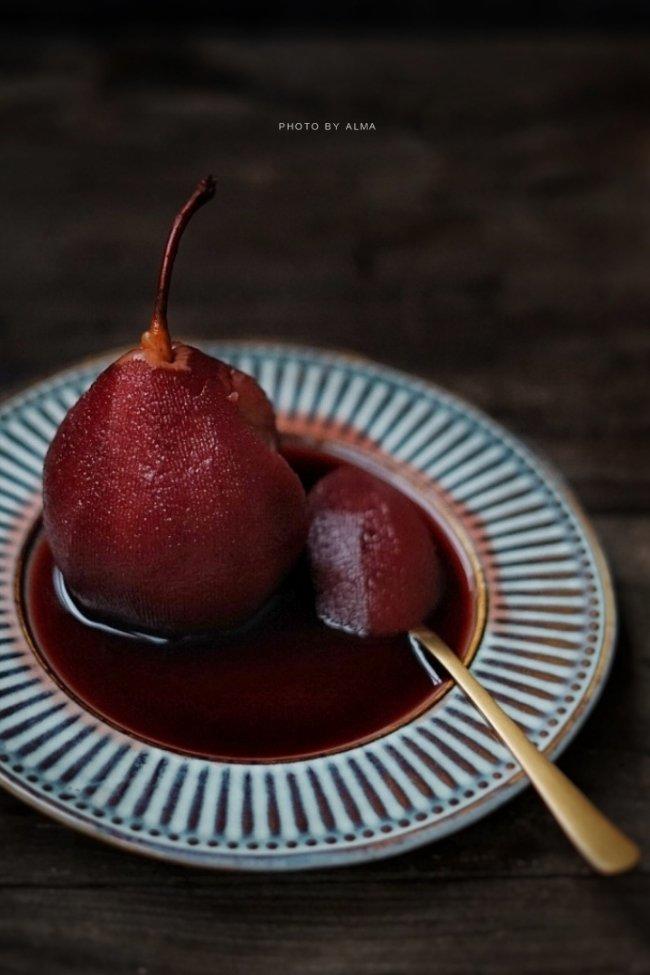 alma47做的法式红酒炖啤梨