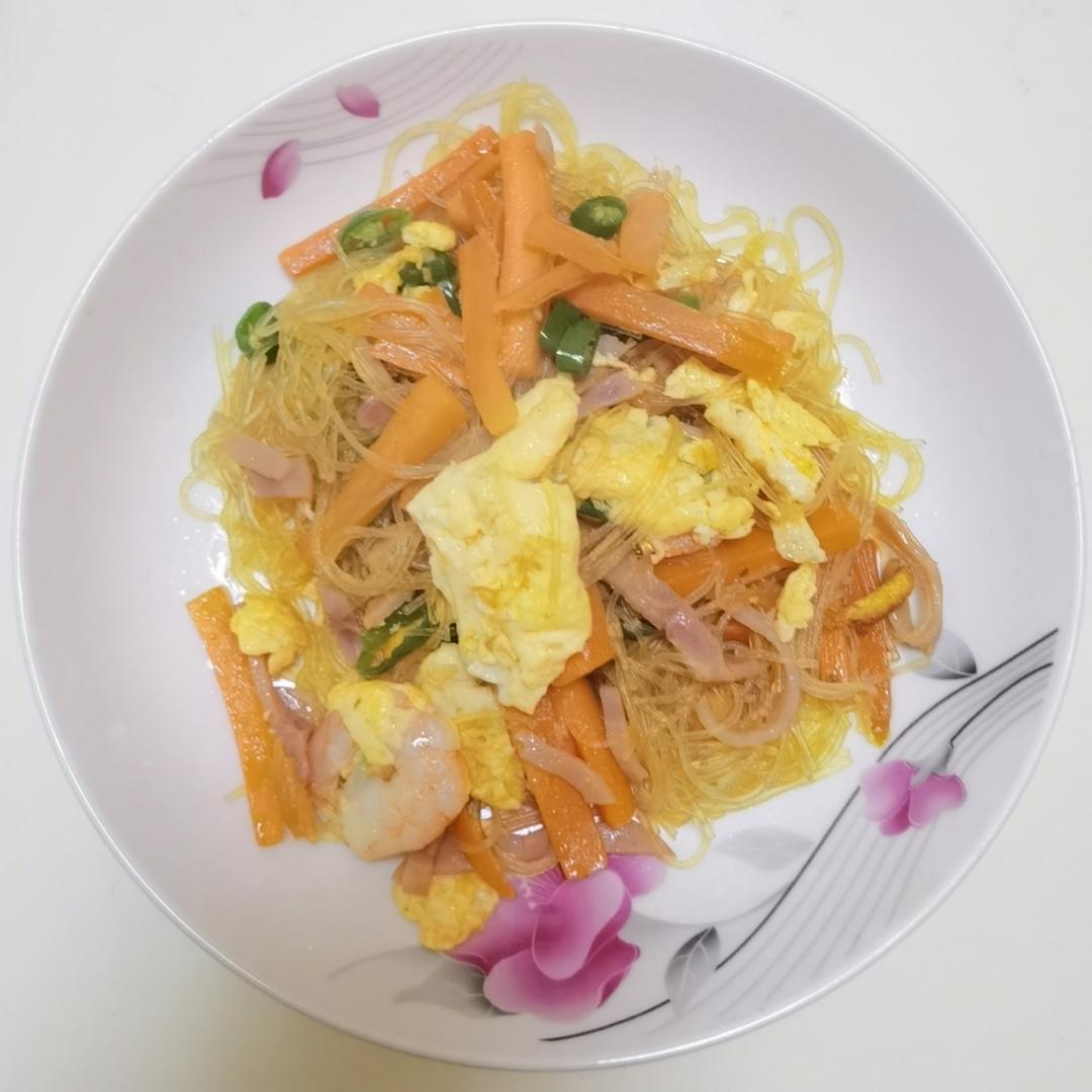 三丝鸡蛋炒粉😋超级懒人食谱，好吃不腻