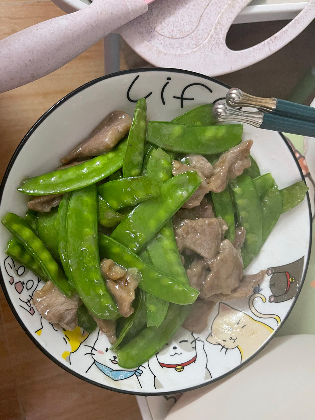 荷兰豆炒肉