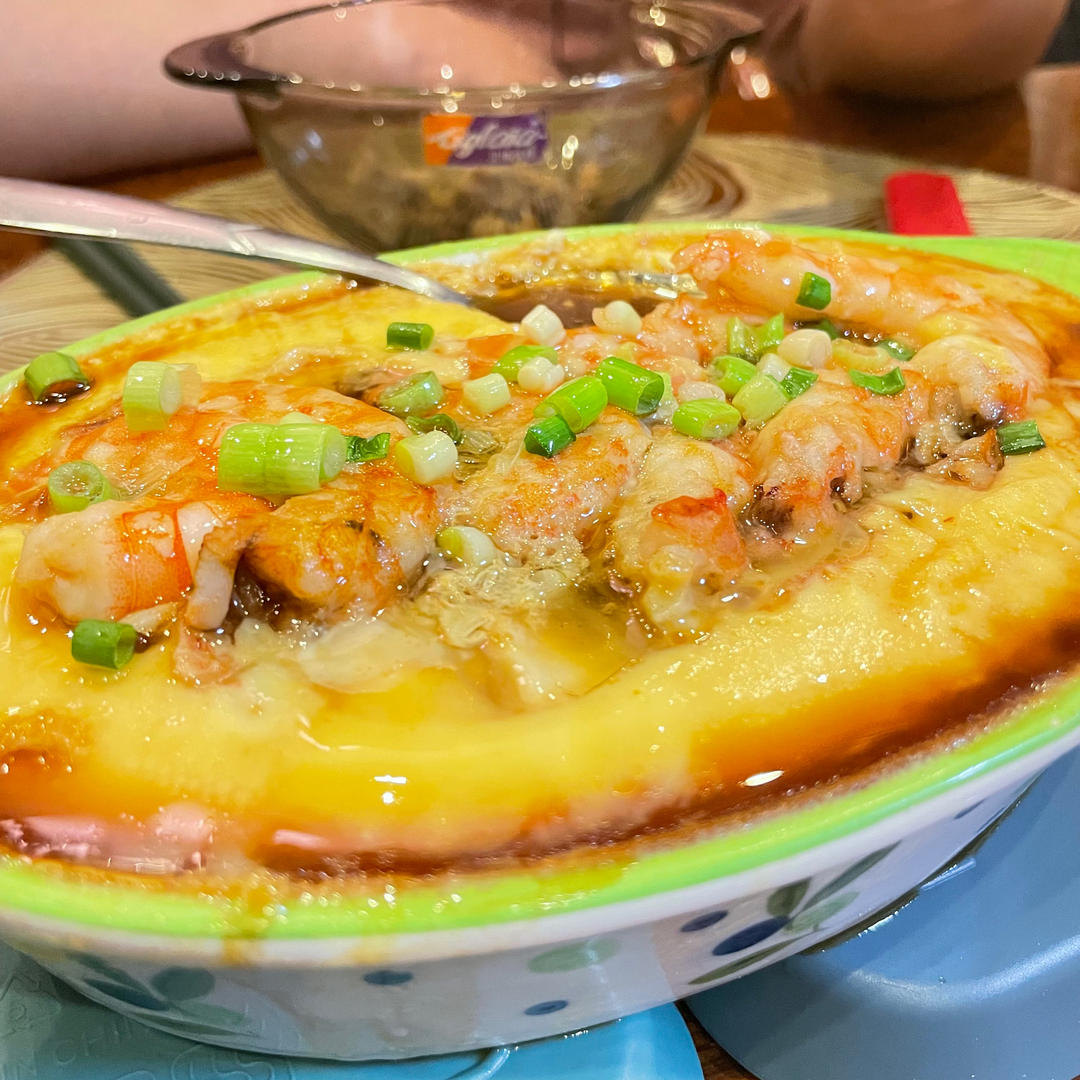 超嫩滑的「虾仁豆腐水蒸蛋」