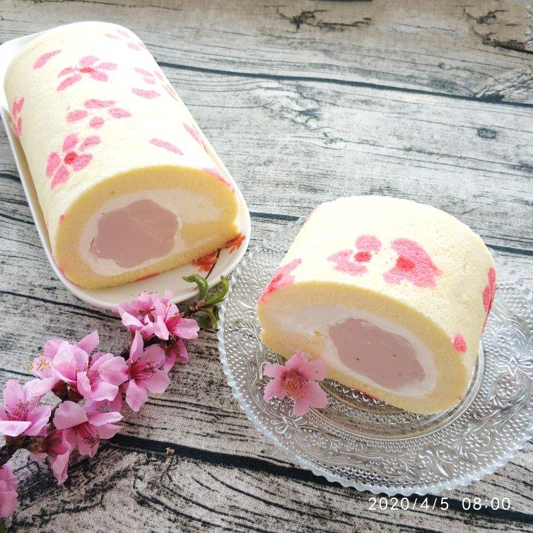 春风十里桃花奶冻蛋糕卷