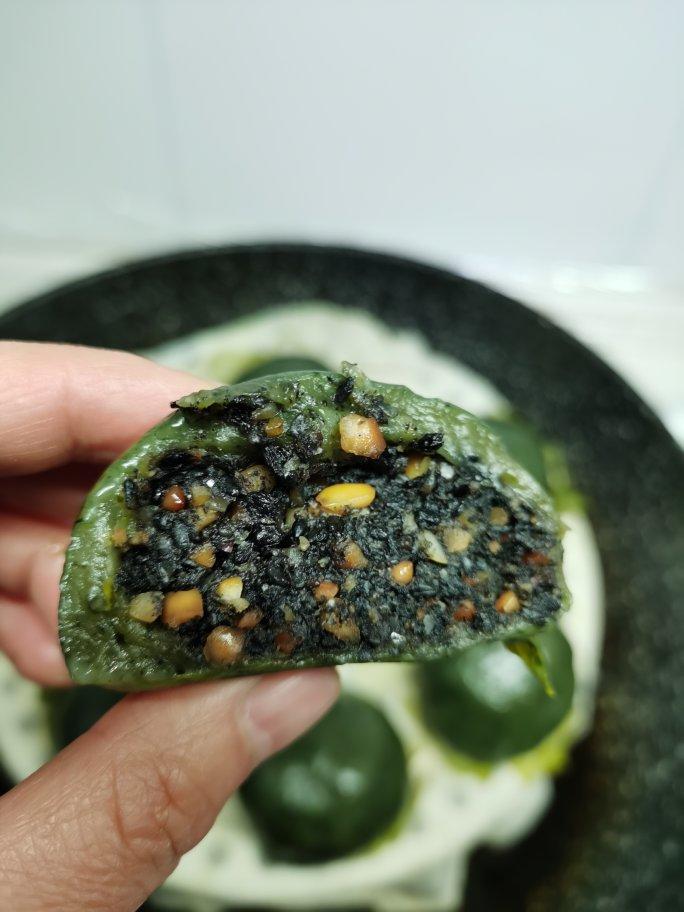 水至清则无鱼fgnm做的青团客家艾糍花生芝麻流沙馅