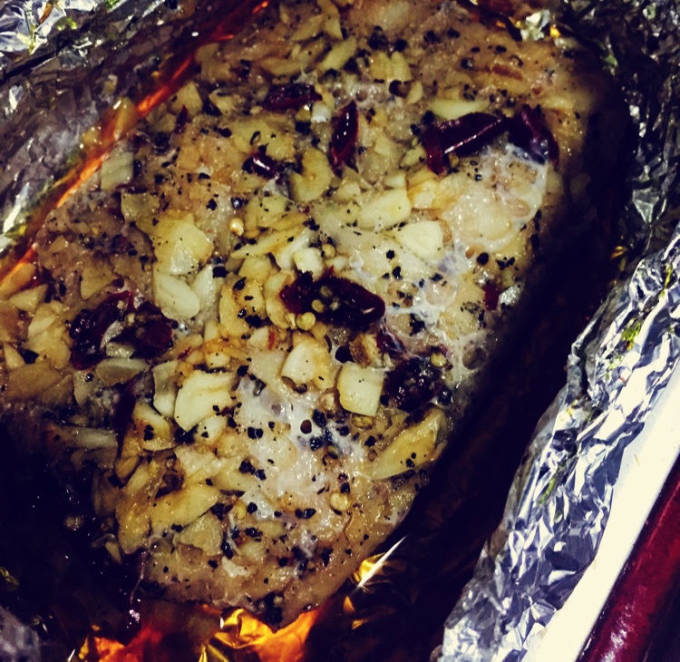 锡纸烤三文鱼  （Salmon Baked in Foil）