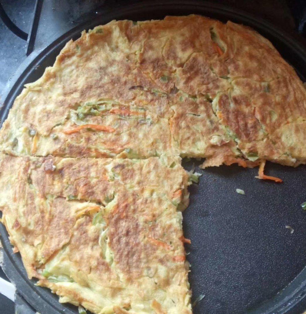 电饼铛胡萝卜丝葱花鸡蛋饼