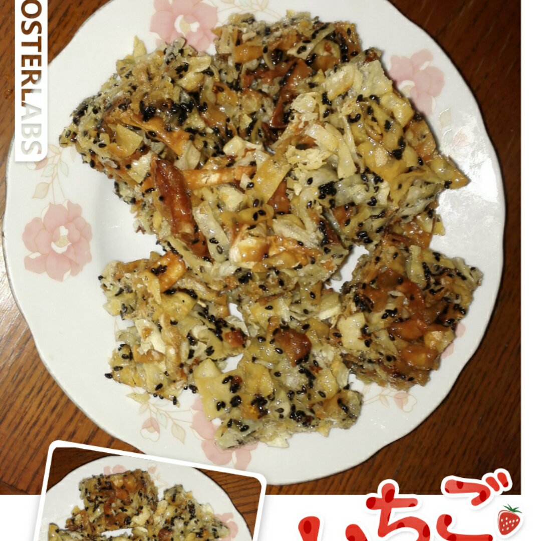 用饺子皮做“萨其马”