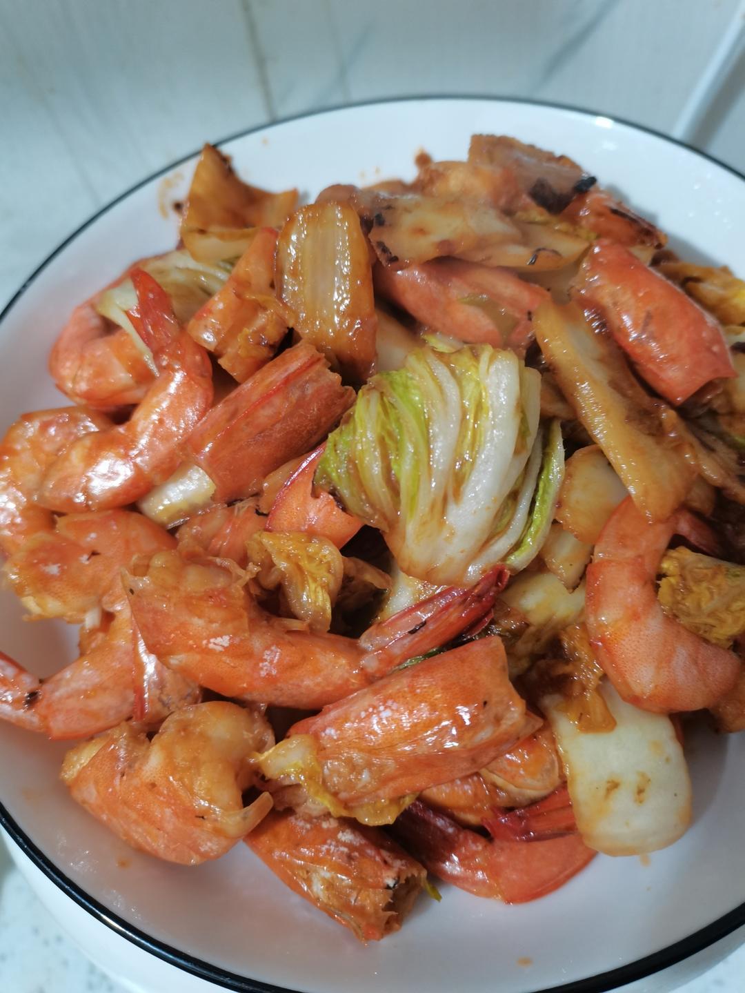 大虾炒白菜