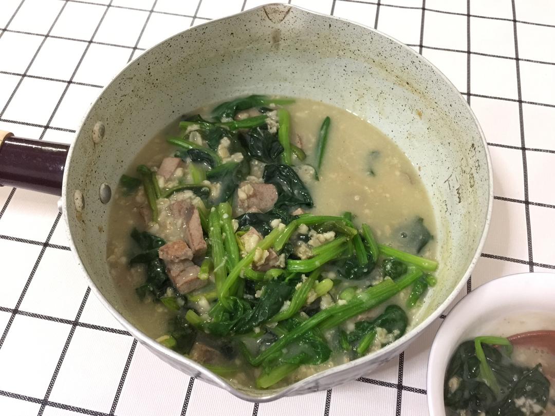 [3晚]猪肝菠菜粥340kcal