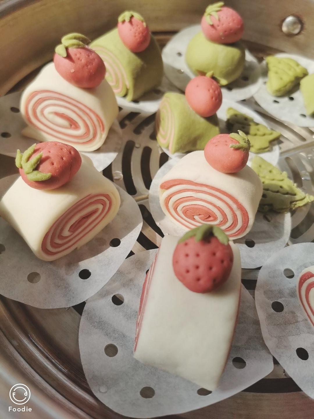 可爱到炸裂的草莓刀切馒头🍓