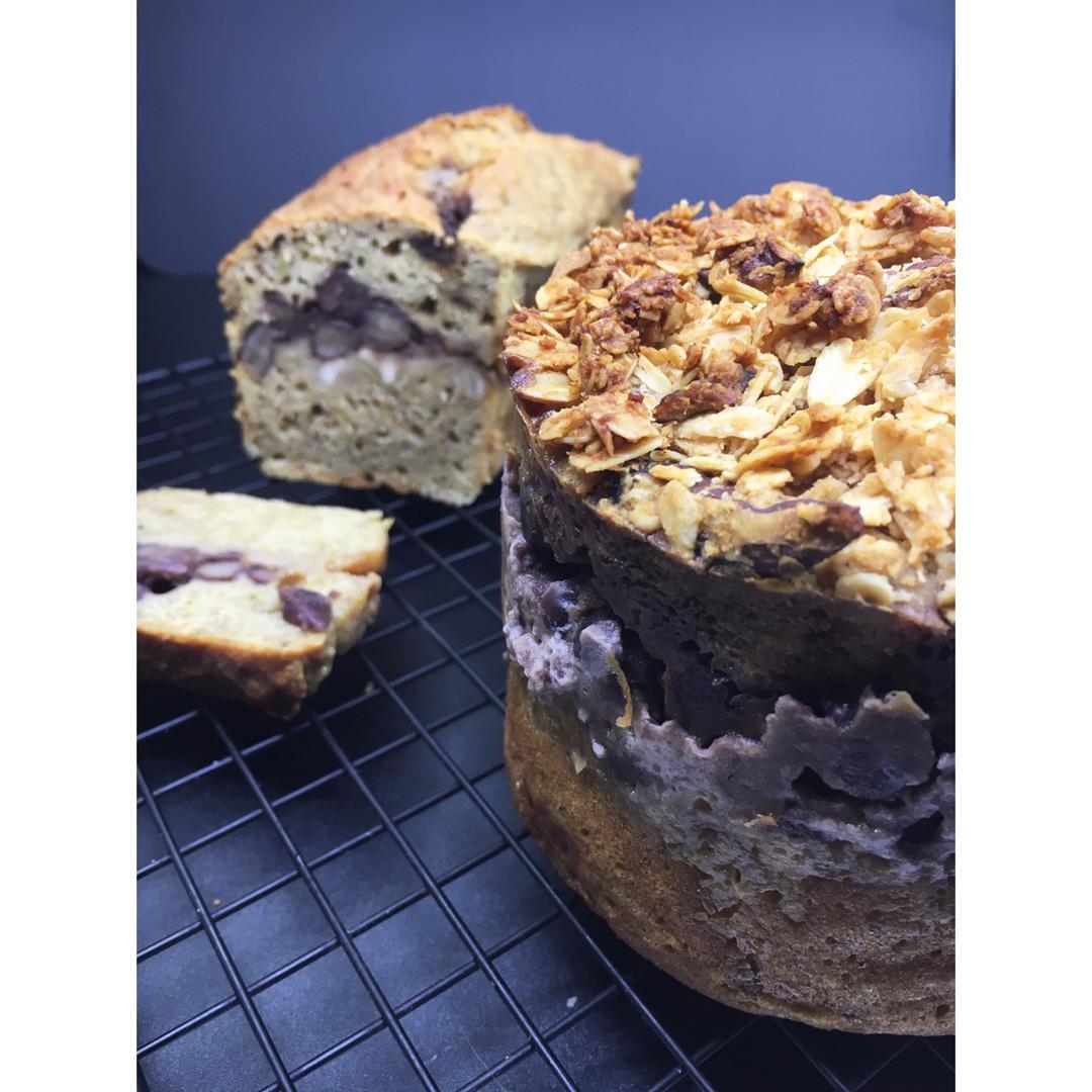 红豆香芋快手面包丨健康·烘焙