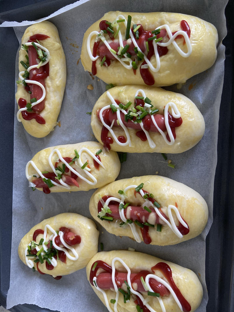 香葱芝士肠仔包（热狗面包）