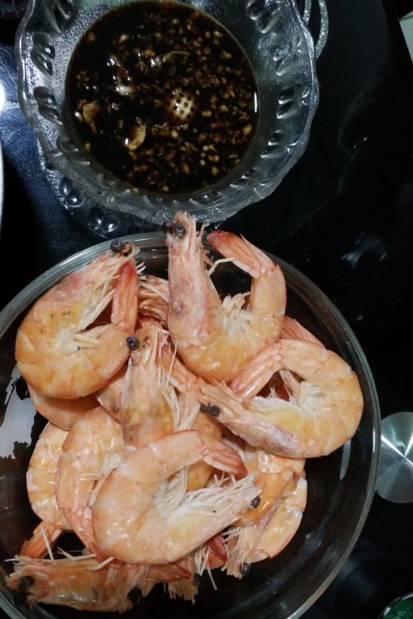 白灼虾+蘸料