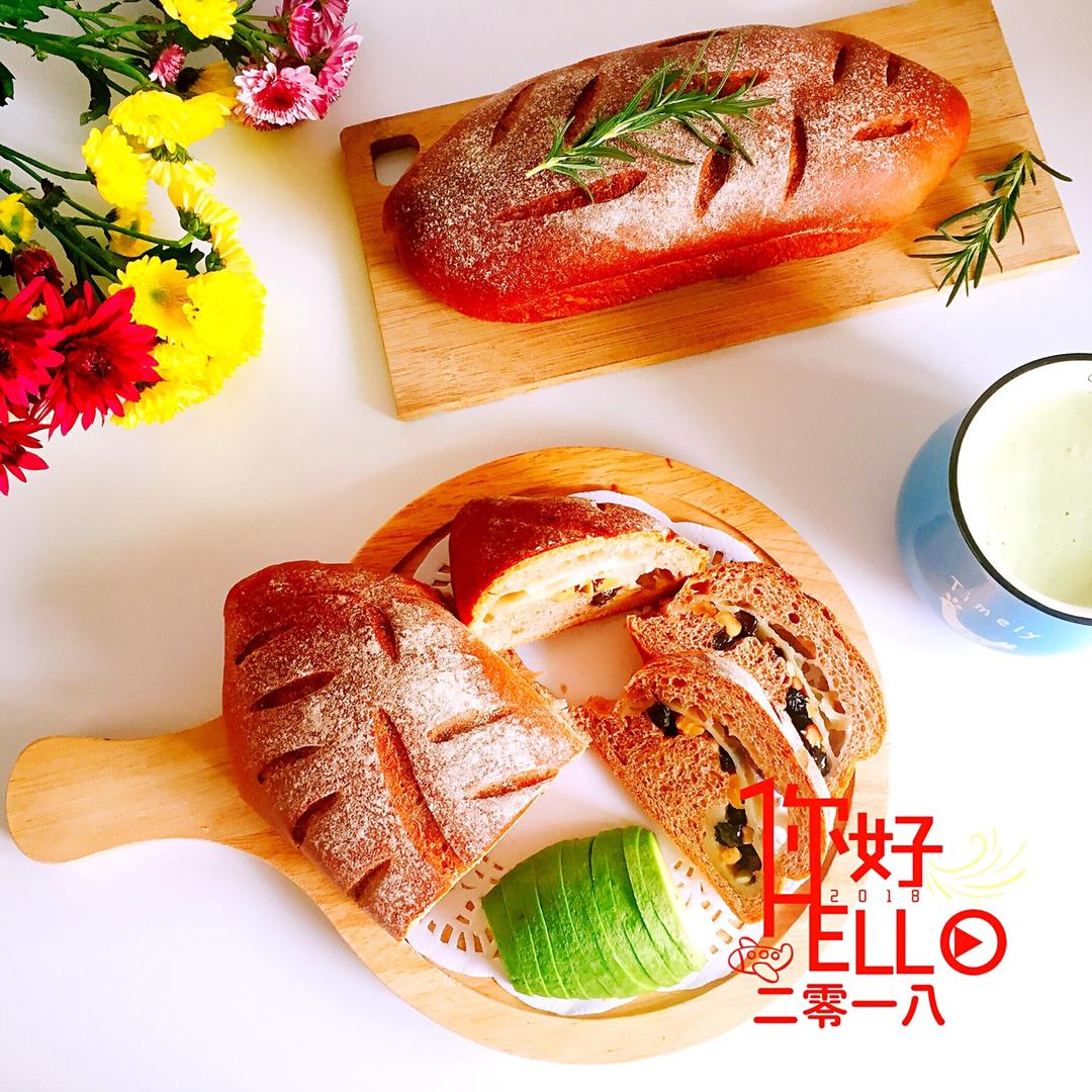 麻薯核桃夹心软欧包