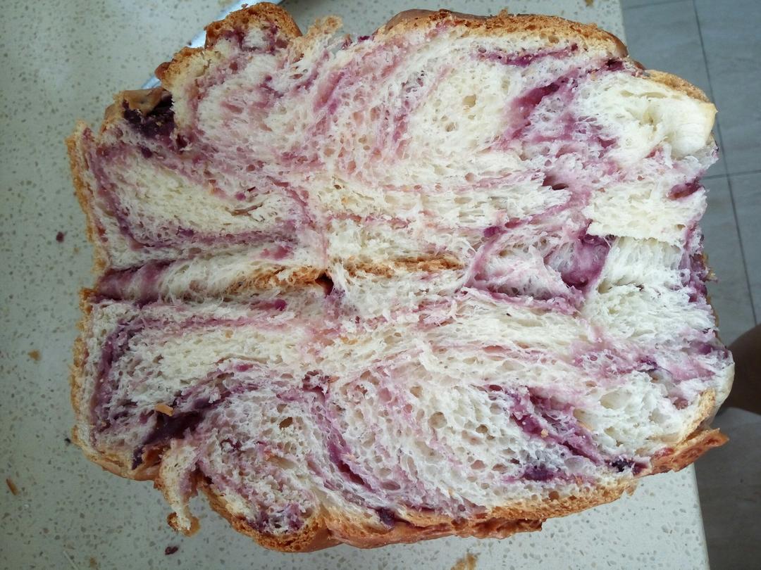 入门级不用揉出膜的手撕紫薯面包无黄油版