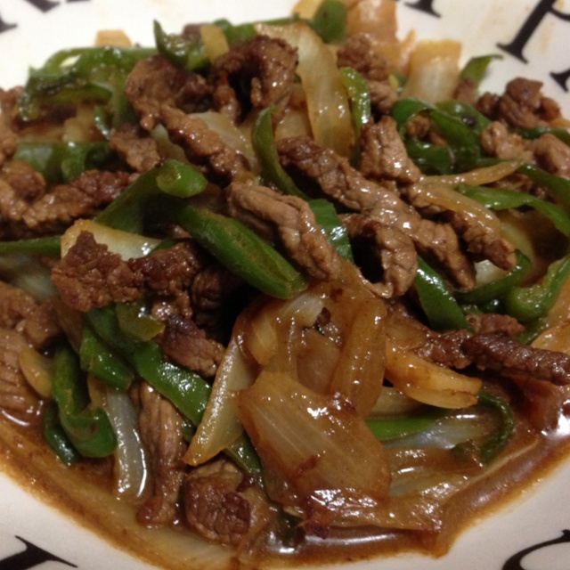青椒炒牛肉丝