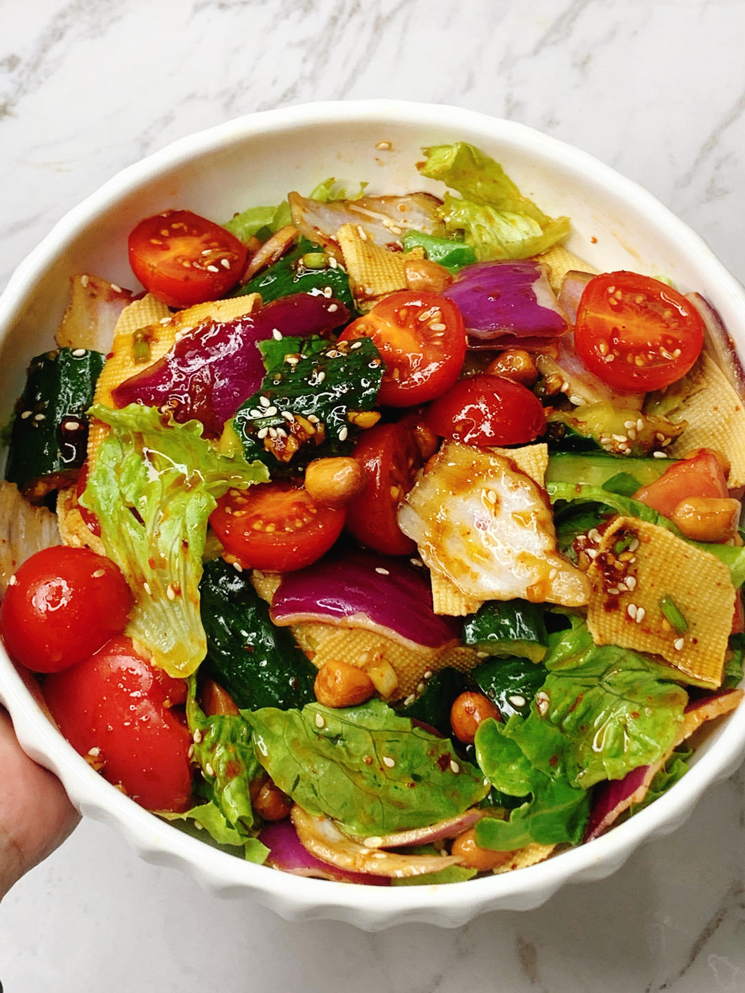 低脂无负担，清脆爽口～五彩大拌菜！