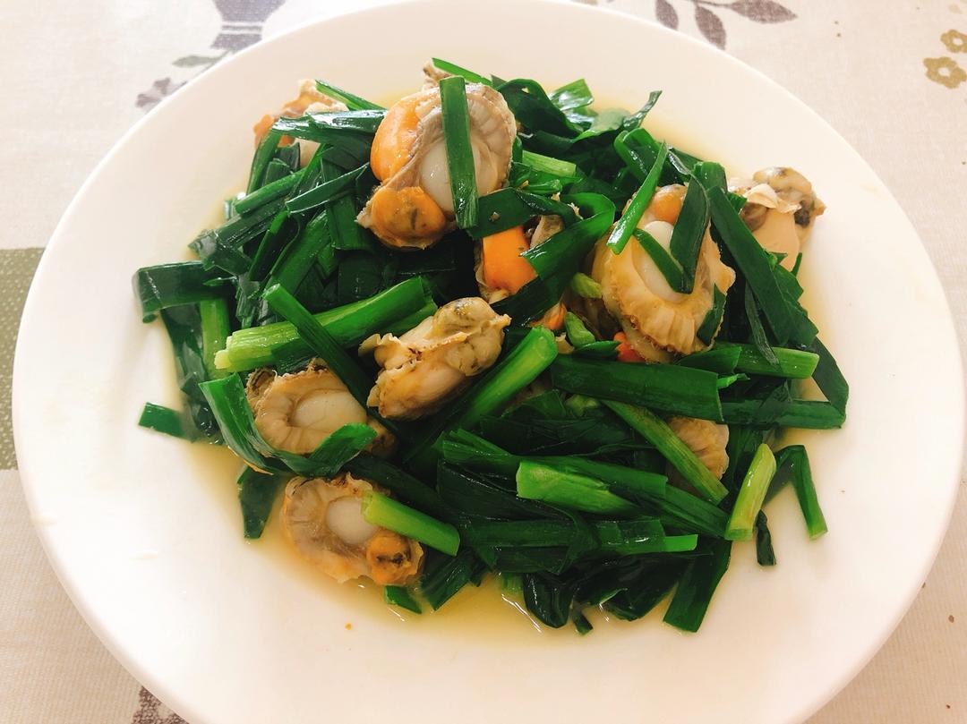 扇贝肉炒韭菜
