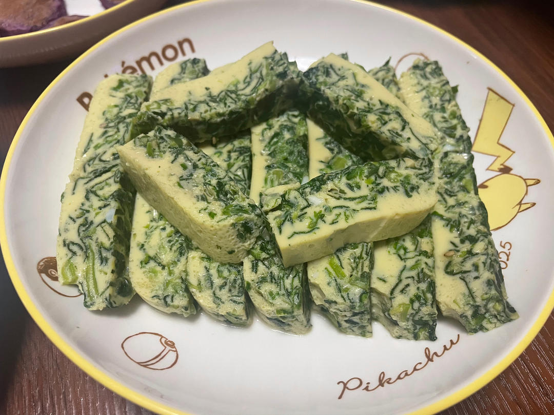 蘸汁菠菜鸡蛋糕——春季养生多吃菠菜