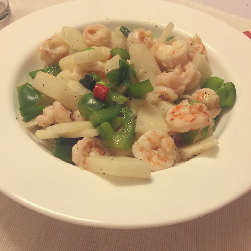 山药炒虾仁