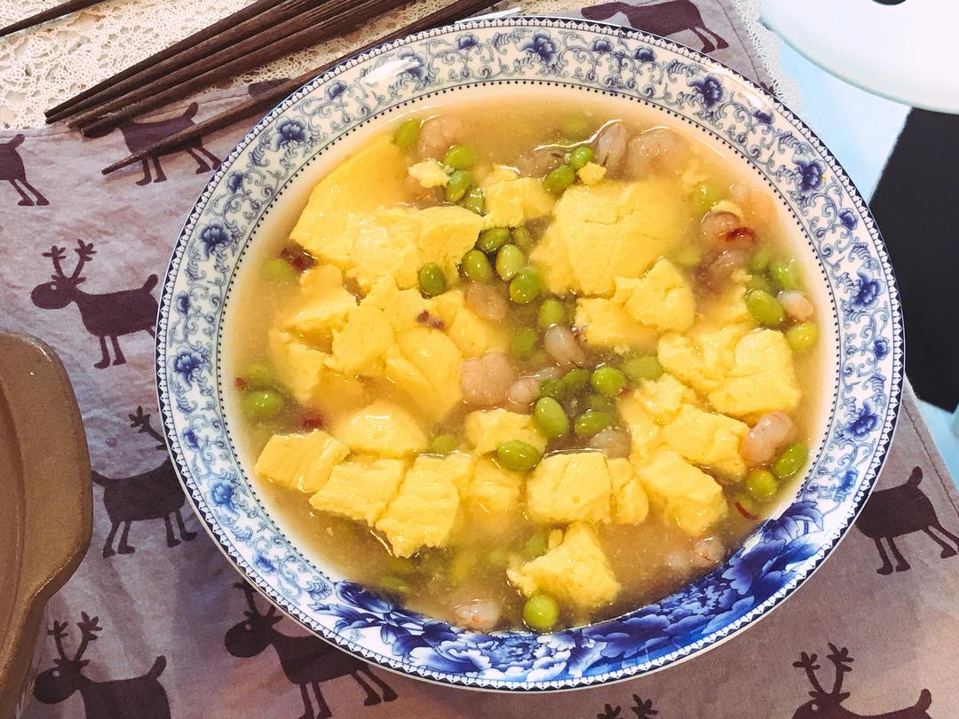 虾仁豆腐鸡蛋羹的做法