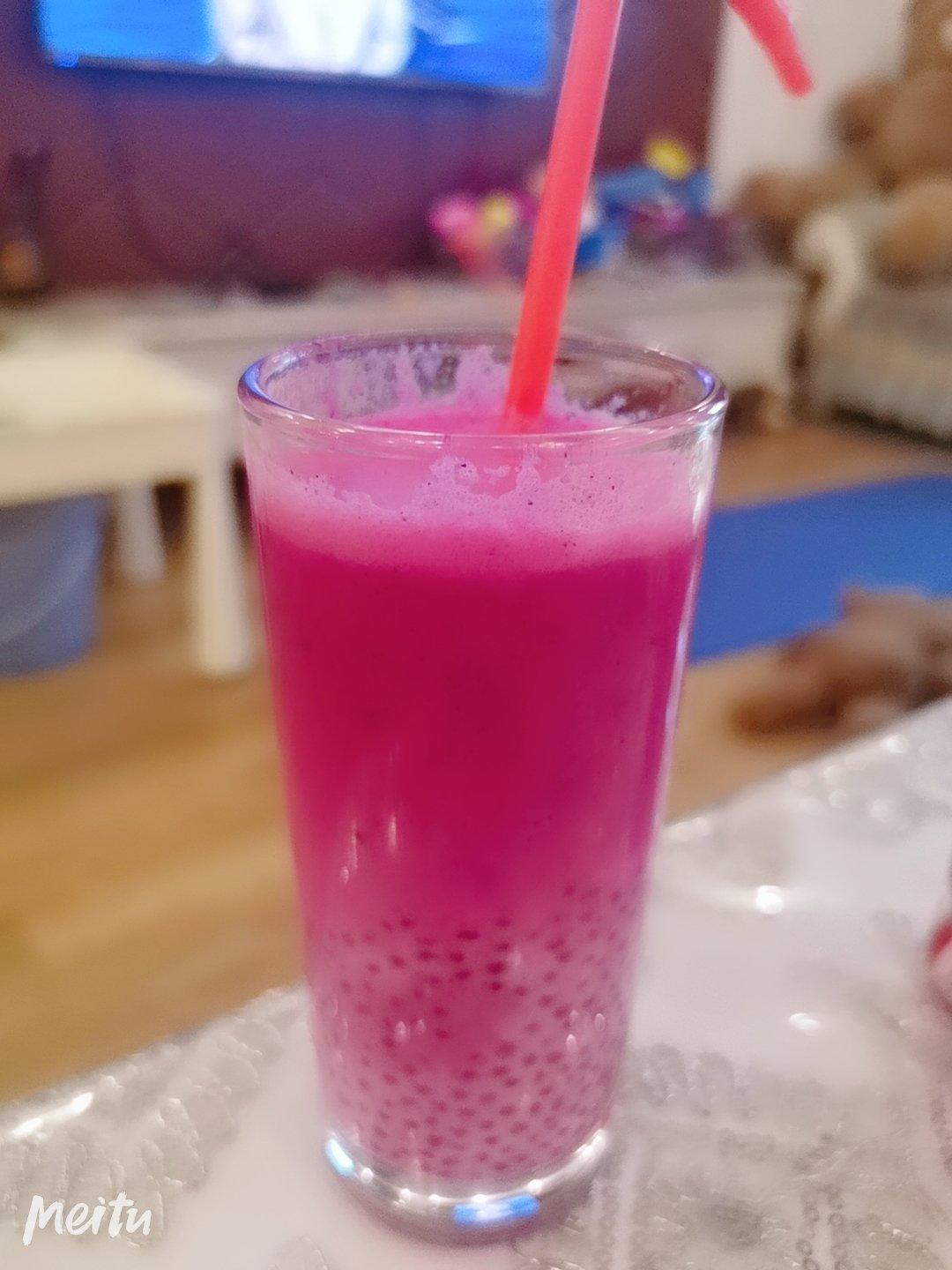 颜值爆表的火龙果西米露