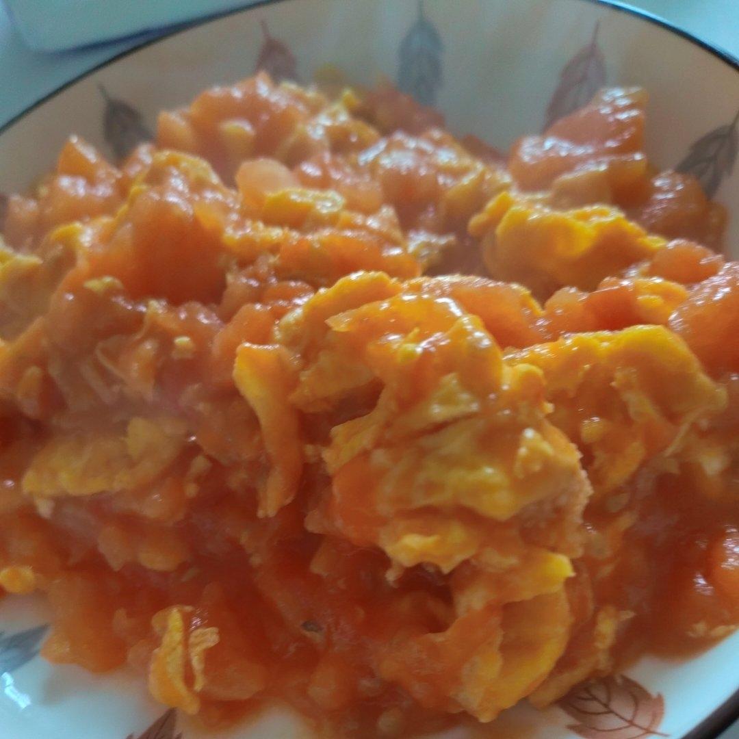 西红柿炒鸡蛋（无葱无蒜）