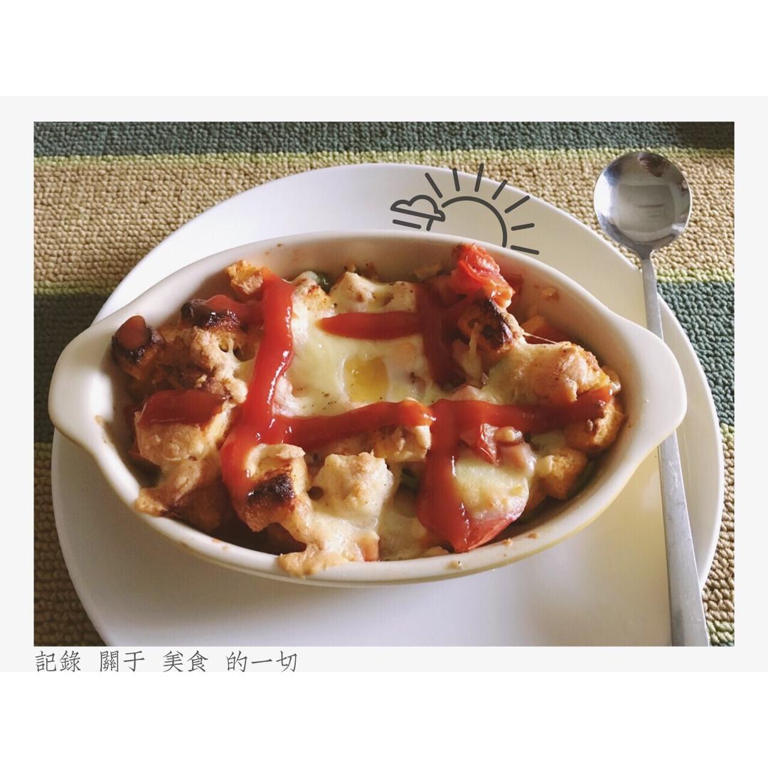 彩蔬面包焗蛋