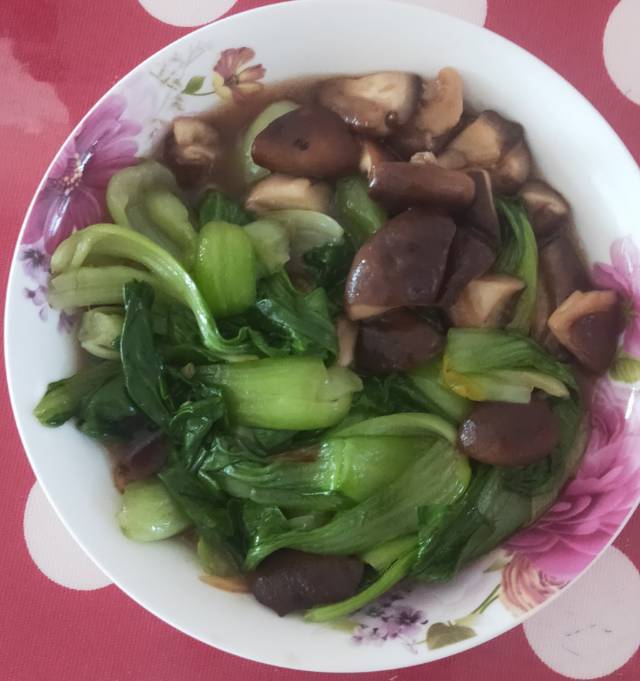 简易版香菇扒油菜