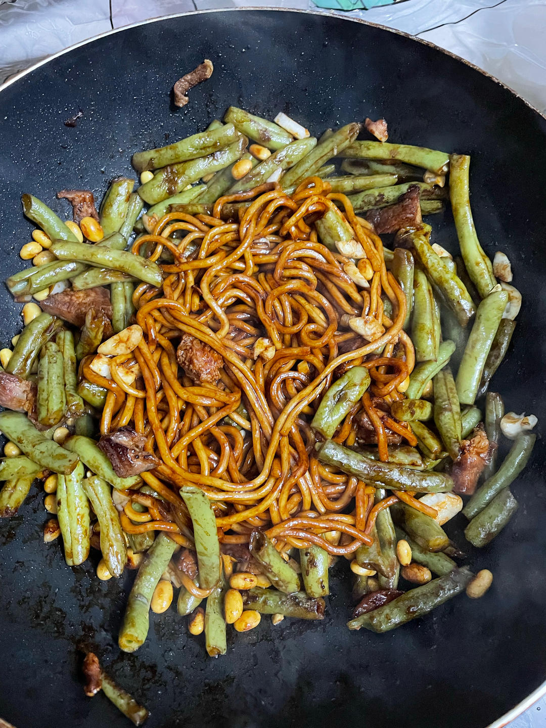 地道老北京扁豆焖面 豆角焖面 太好吃小心吃撑哦