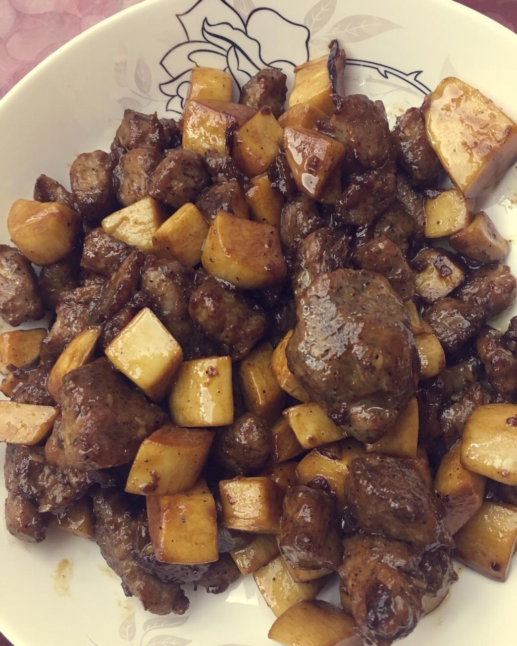 黑胡椒杏鲍菇牛肉粒