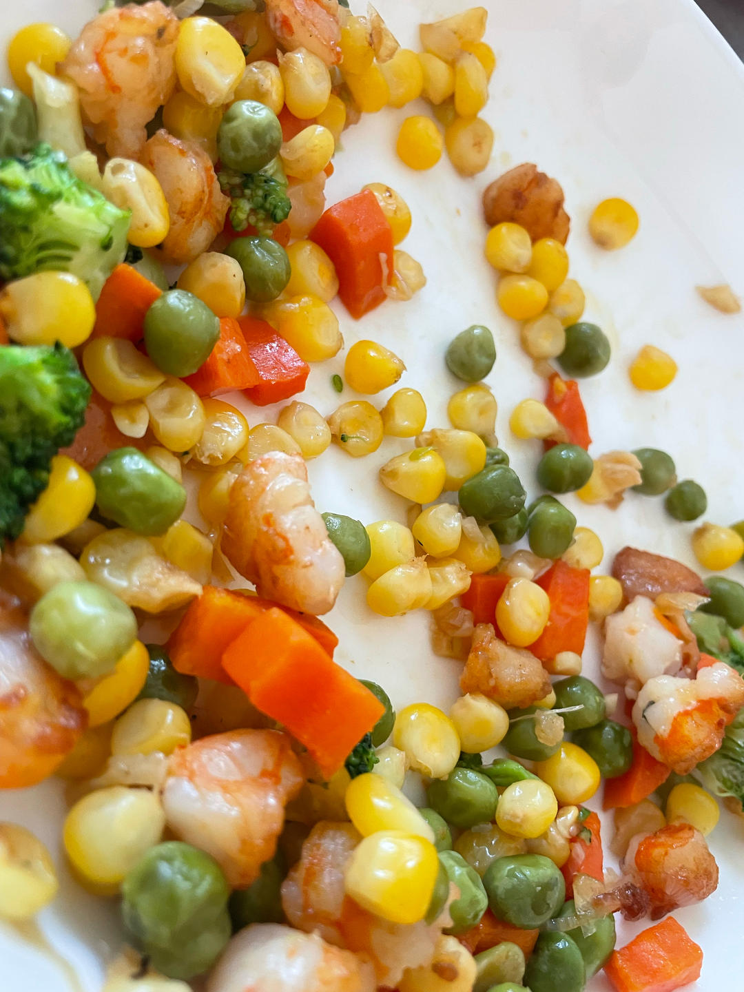 玉米青豆胡萝卜炒虾仁